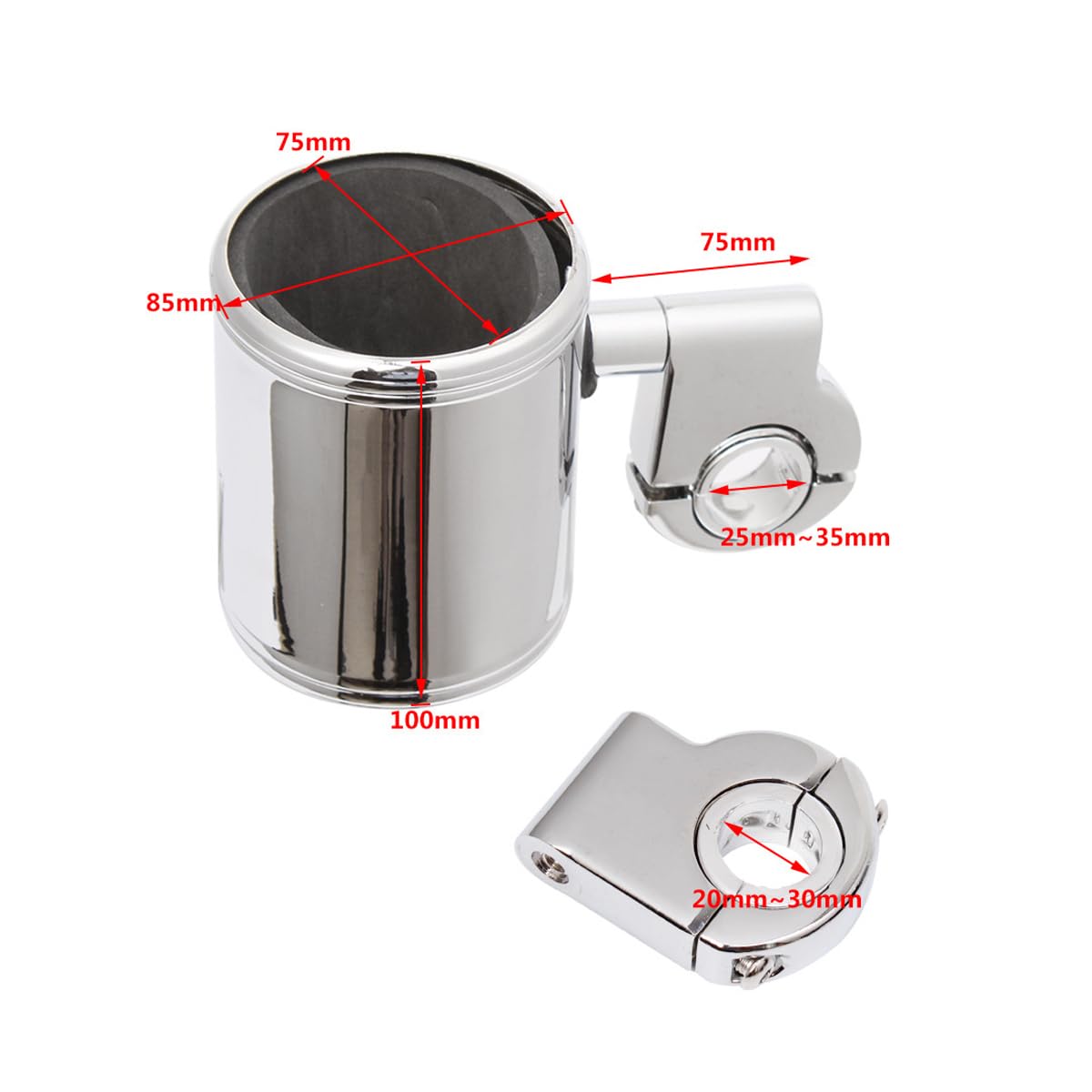 Alide Portavasos universal para motocicleta, soporte para botella de agua, soporte para bebidas de manillar de aleación de aluminio para ATV, mango de 22-32 mm