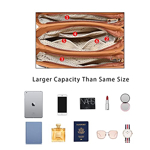 kkxiu 3 zippered compartments purses and handbags for women top handle satchel shoulder ladies bags