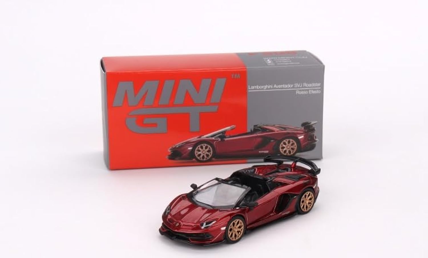 Truescale Miniatures True Scale Model Car Compatible with Lamborghini Aventador SVJ Roadster (RHD) (Rosso Efestos) Limited Edition 1/64 Diecast Model Car MGT00506