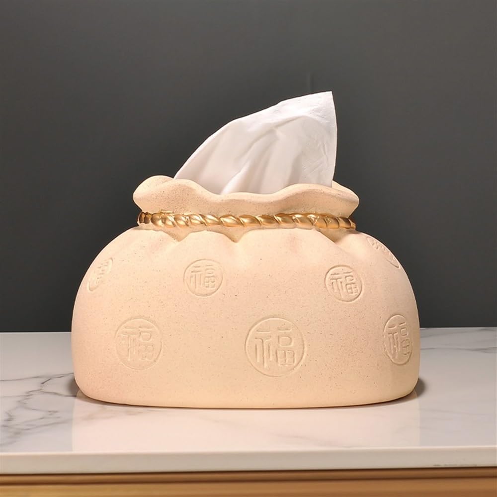 Pudełko na chusteczki kosmetyczne, pudełko na chusteczki higieniczne, pokrowiec w stylu chińskim, ceramiczny uchwyt na chusteczki higieniczne, dekoracyjne pudełko na chusteczki higieniczne do umywalki