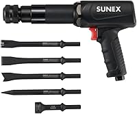 Sunex Heavy-Duty Long Barrel Air Hammer Set - 2300 BPM, 3.75" Stroke, Vibration Reduction for Mechanics