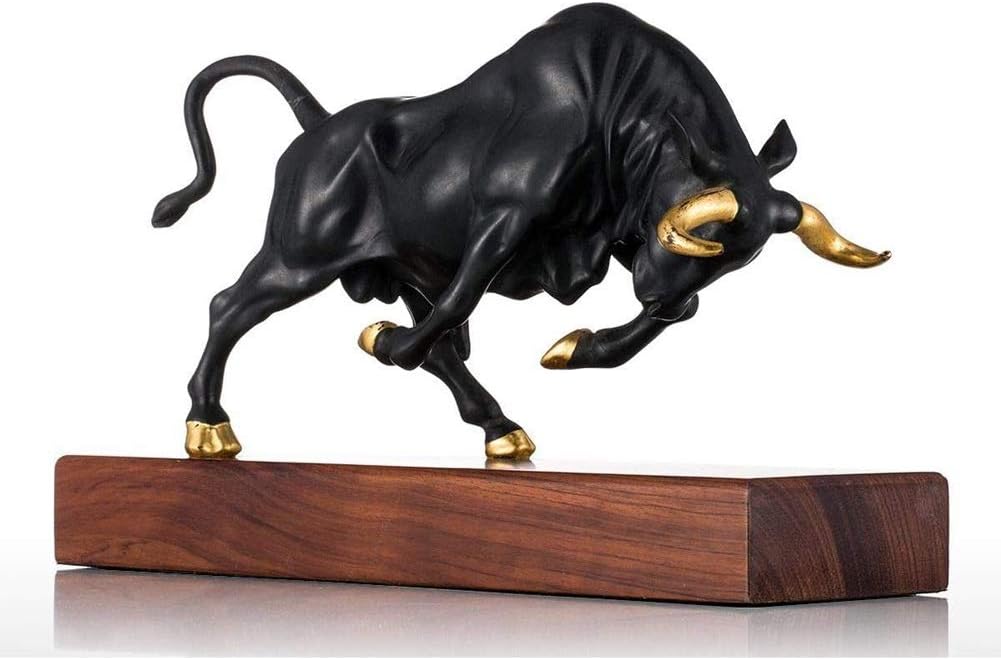 OYhmcOrnaments Statue Feng Shui Figurine Europe Vigorous Bull Bronze Figurine Momentum Strength Bull Craft Gift Home Decoration Accessories 32X10x20cm Decor