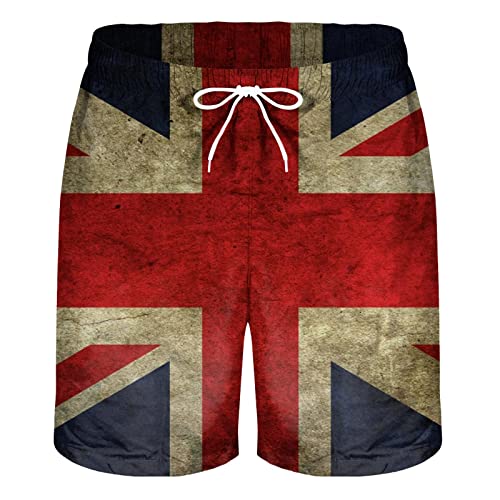 Breniney Mens 3D Digital Printing Pocket Buckle Lapel Shorts Mens Swim Trunks Size 42 Yellow #TOP1