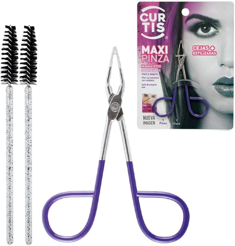 Curtis SACACEJAS - Pinzas de tijera, punta recta, fáciles de sostener, increíbles pinzas para cejas y cualquier vello facial, cabello encarnado,