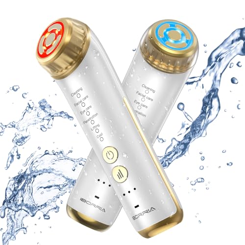 IBORRIA Aura2 Pro 2 MHz dispositivo de radiofrecuencia facial, dispositivo de 90 kHz EMS facial, masajeador facial contra arrugas eléctrico, masajeador facial contra arrugas para uso en casa (blanco)