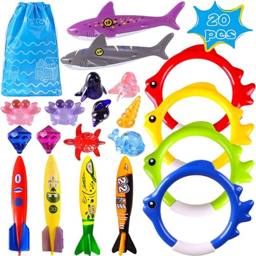 Premium Floating Mat Woplagyreat Summer Pool Diving Swimming Toys for Kids, Fun Swim Games Sinking Set, Underwater Dive...