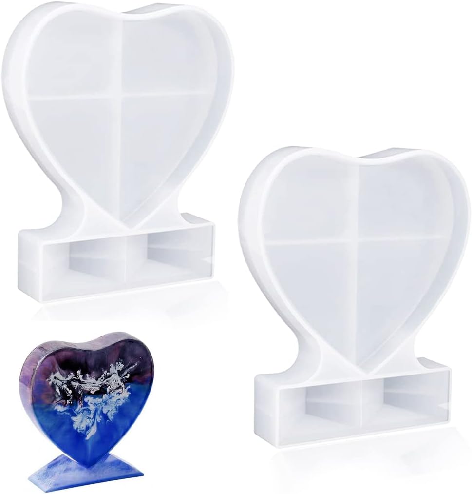 2 PCS Heart Photo Frame Resin Mold, TuNan Picture Frame Silicone Moulds for Epoxy Resin Casting Home Decoration DIY Art Crafts Handmade Gifts