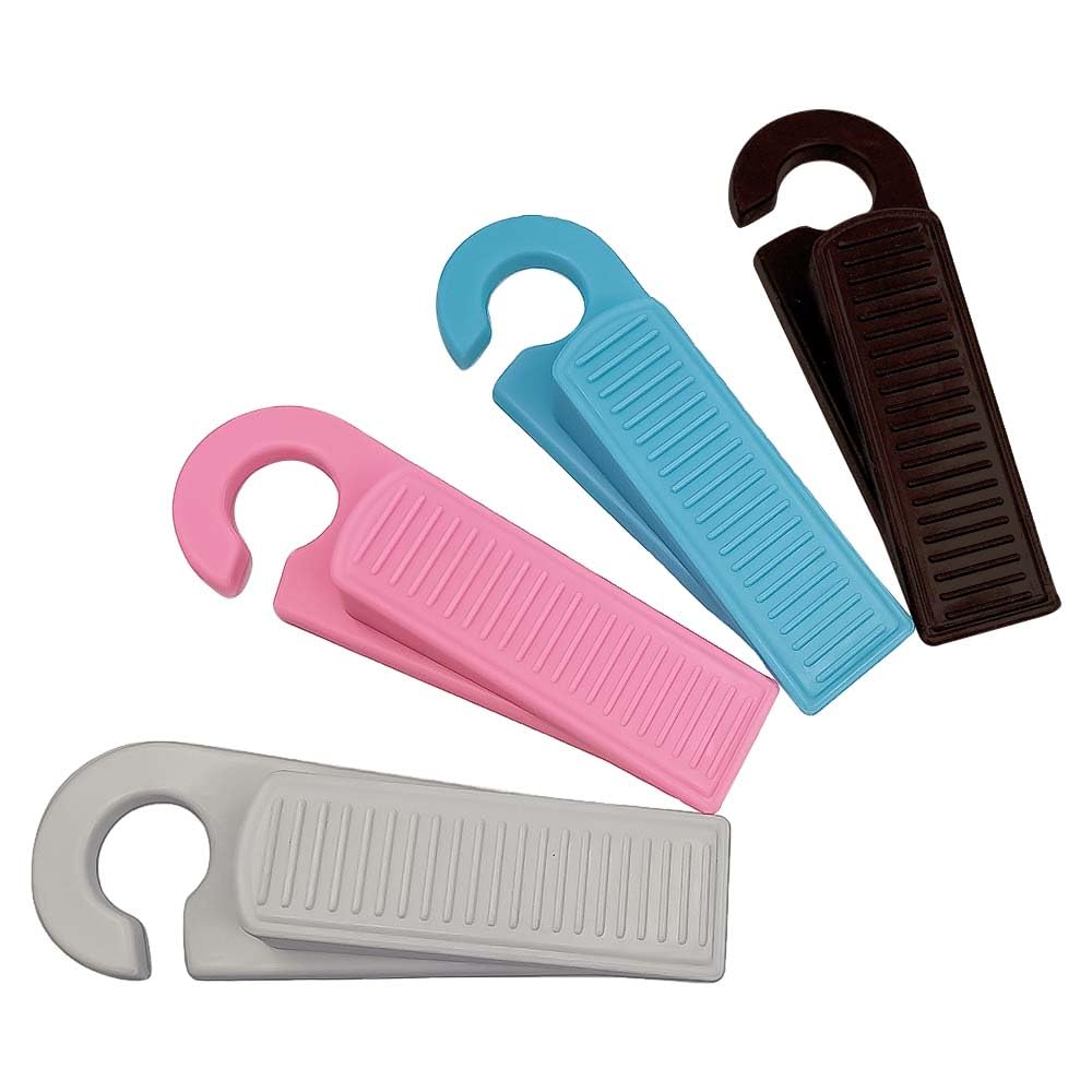 Hyderon Non-Slip Door Wedges, Baby Safety Wedge with Rubber Hook Door Stopper Holds Doors Open and Prevents Lock Outs in 4 Colors (Pack of 4 pcs) (B092DN1NJH) Amazon Price History, Amazon Price Tracker