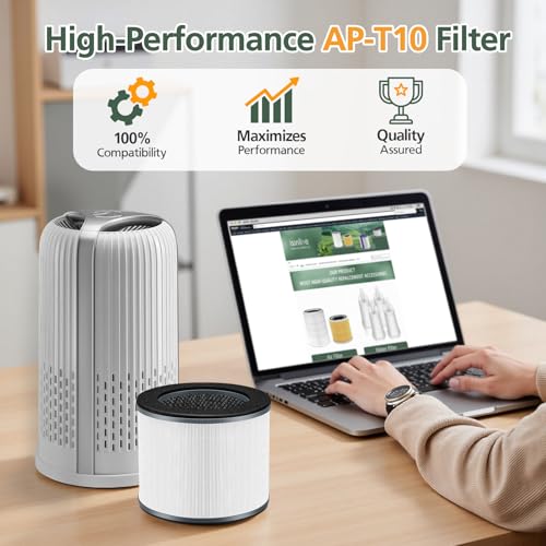 Image of AP-T10FL Replacement Filter for HoMedics AP-T10-BK and AP-T10-WT Air Purifier, 360-Degree Efficient AP-T10 Filter, 2 Pack