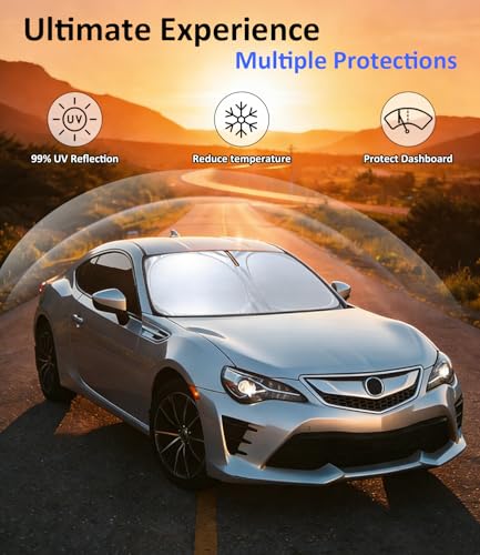 Image of Car Front Windshield Sun Shade for RDX 2013-2024, Car Window SunShades Shield Cover Visor Protector with 240T Reflective Fabric UV & Sun Heat Protection Accessories