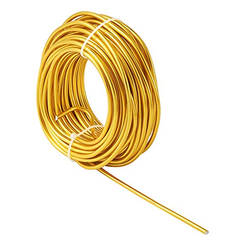 Craftdady 52 Feet Gold Aluminum Wire 6 Gauge Bendable Metal Craft Wire 4mm Flexible Sculpting Wire for Doll Skeleton Gem Wrapping Jewelry Making