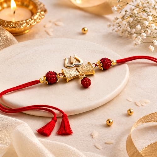 Image of JAIPUR ACE Rakhi Hamper With Chocolate Celebration Box Combo Pack, Rakshabandhan Gift Hamper For Brother With Roli Kumkum & Greeting Card (Trishul + Cele)
