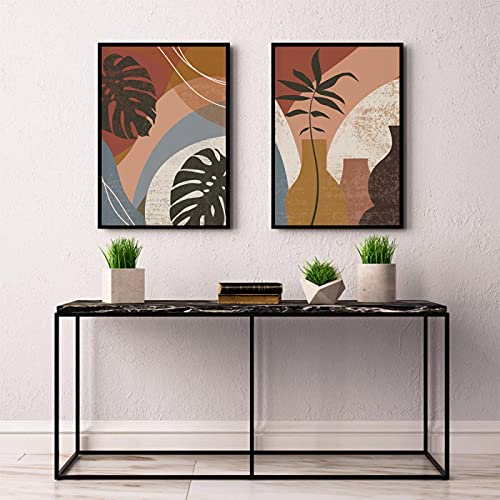 Décoration d'intérieur rétro pour habiller un mur vide avec une affiche de feuille de Boho