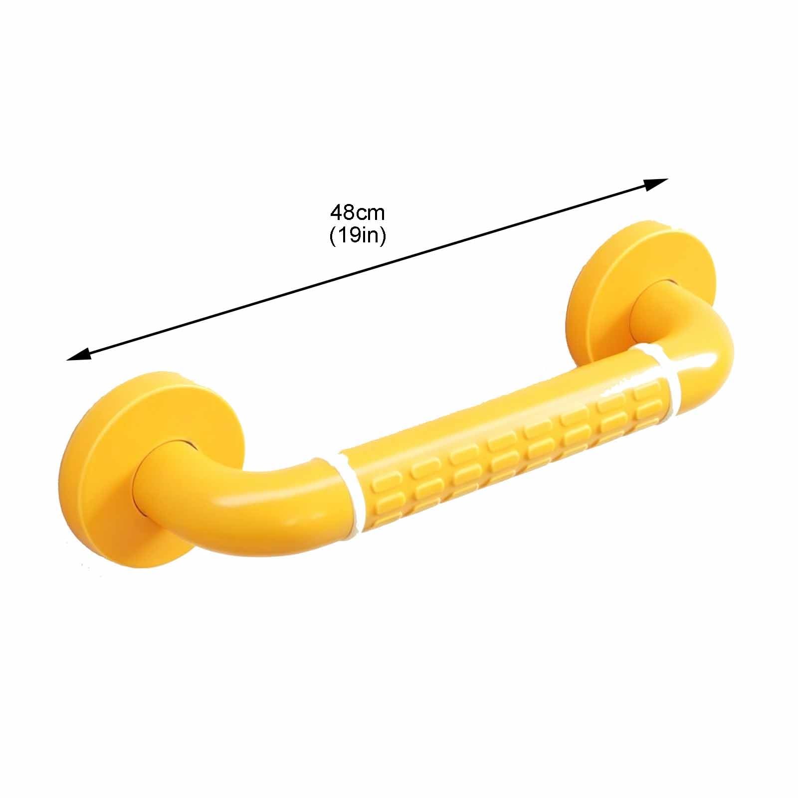 Barra De Apoyo Recta De Pared con Textura Antideslizante En Relieve, Asa De Apoyo Auxiliar para Interiores, Ideal para Personas Mayores En La Ducha O El Baño.(White,48cm)