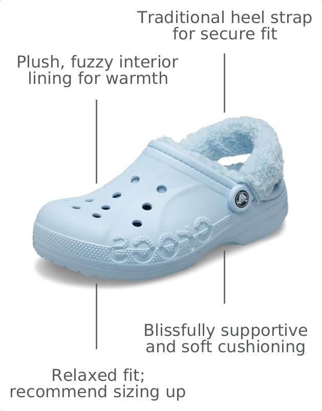 Image of Crocs Unisex Adult Baya Lined Fuzz Strap Clogs