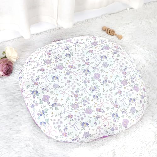 Image of SWESEN Newborn Lounger Cover, 1 Pack Soft Removable Slipcovers for Infant Lounger, Cozy Baby Lounger Cover for Boys and Girls, Covers Only, Purple Floral