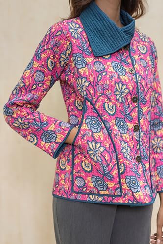 Image of Cotton Quilted Jacket for Winter | Warm Lightweight, Soft Quilted Reversible, Casual Jackets for Women | Stylish Cotton Outerwear | Breathable & Comfortable