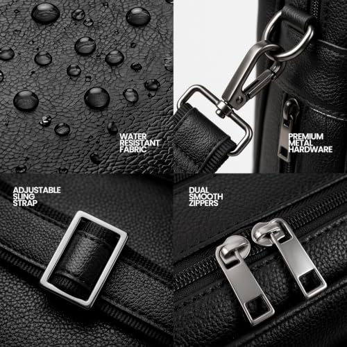 Image of FATMUG Messenger Bag - 15.6 inch Laptop Office Tech Shoulder & Handbag - Bottom Expandable