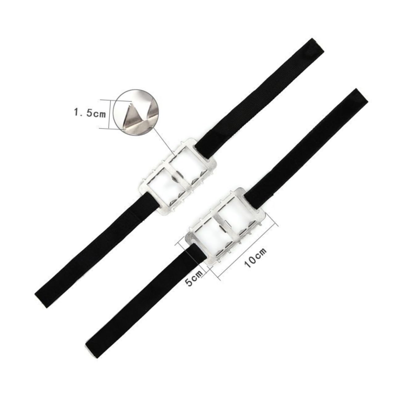 VANZACK Non-Slip Lacing Crampons Winter Shoe Cover 2pcs 10 Toothed Crampons Ice Gripper