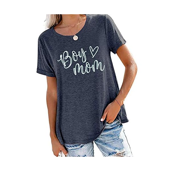 Boy-Mom-Shirt-for-Women-Mom-Shirts-Mother-Gifts-T-Shirt-Mom-of-Boys-Funny-Tops-Tees Boy Mom Shirt for Women Mom Shirts Mother Gifts T Shirt Mom of Boys Funny Tops Tees (Blue-A, Large)
