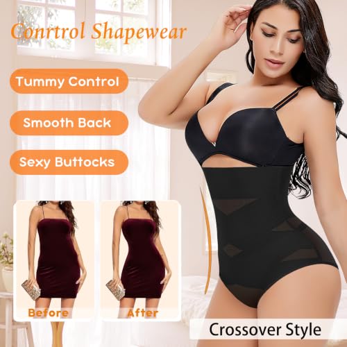 Image of Werena Tummy Control Shapewear Panties for Women High Waisted Body Shaper Slimming Shapewear Underwear Girdle Panty