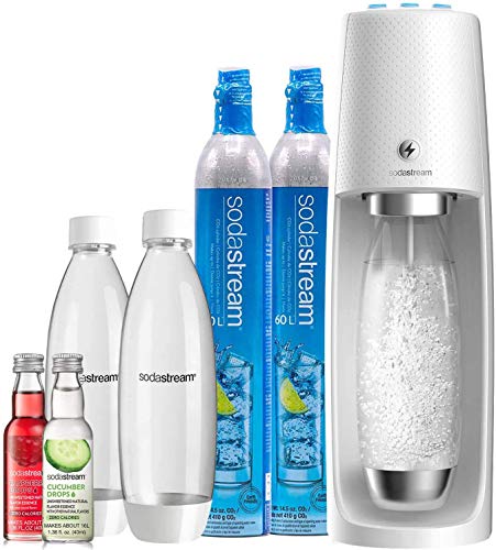 SodaStream Fizzi One Touch Sparkling Water Maker Bundle (White) with CO2, BPA free