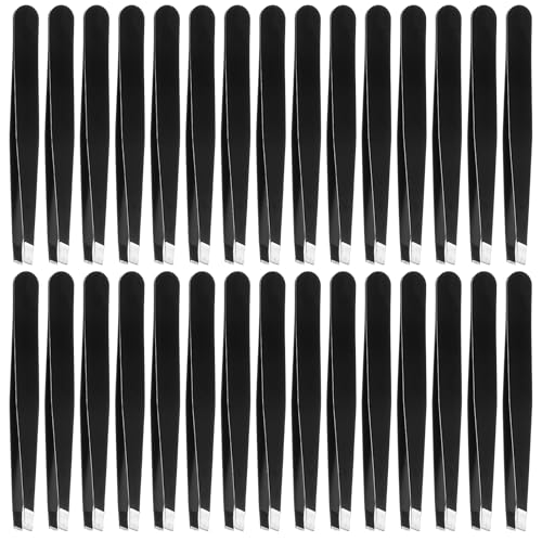 AOZUO 100 Pieces Eyebrow Tweezers for Women Men, Stainless Steel Bulk Tweezers for Women Facial Hair Removal, Precision Eyebrow Prune for Home Professional