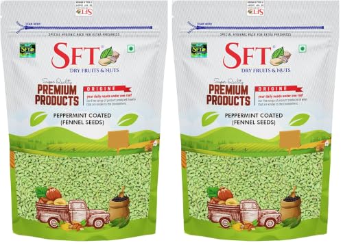 Image of SFT Fennel Seeds Peppermint Coated (Scented Mouth Freshner) 1 Kg (Pack of 2)
