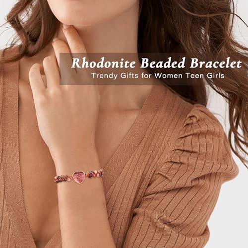 Image of Gifts for Daughter Granddaughter Christmas Gift To My Mom Grandma Wife Girlfriend Sister Jasper Heart Bracelets Birthday Anniversary Stocking Stuffers for Teens Jewelry for Women