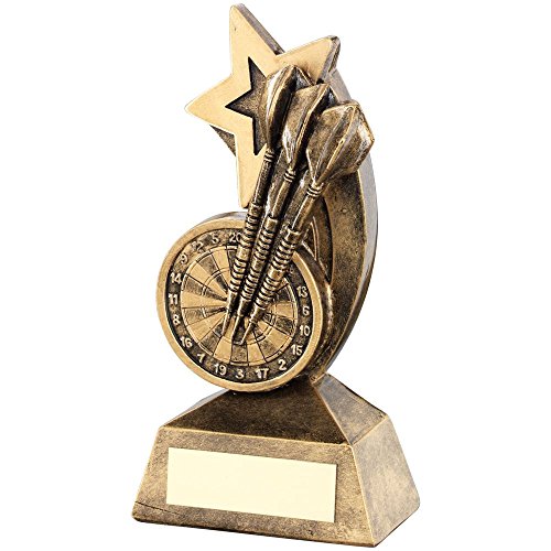 Cible de fléchettes BRZ/doré avec trophée étoile filante – 12,7 cm