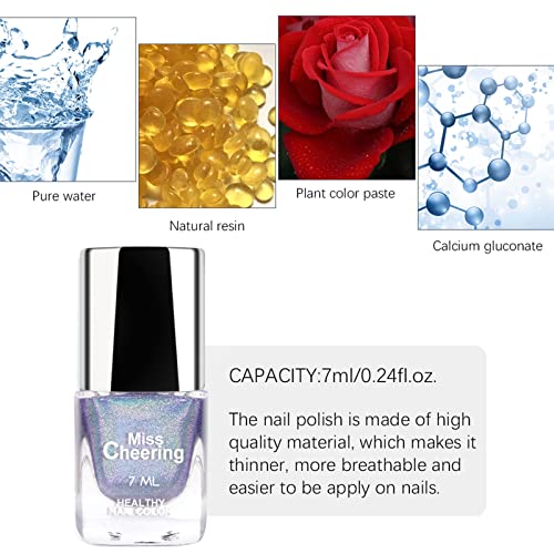 Freeorr Glitter Laser Nagellack, Shining Glitter Nail Art Langlebige Holographic Nagellack 7 ML-LS01 – Bild 5