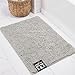 Kangaroo Plush Luxury Chenille Bath Rug (36x24) Extra Soft and Absorbent Shaggy Bathroom Mat Rugs, Machine Wash/Dry, Strong Underside, Plush Carpet Mats for Children's Tub, Shower & Bath Room (Gray)