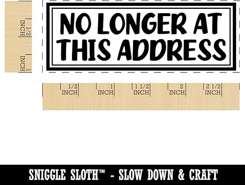 Miniatura 2 de No Longer at This Address - Sello de tinta de goma autoentintado para oficina de negocios 2-34 pulgadas grande tinta azul cielo