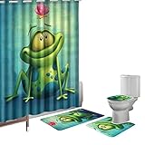 Amagical 16 Pieces Shower Curtain Set Bathroom Mats Set Non-Slip Rug Carpet Toilet Cover Shower Curt