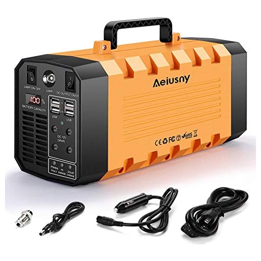 Aeiusny Portable Solar Generator 500W 288WH UPS Power Station Emergency Battery Backup Power Supply Charged by Solar/AC Outlet/Car for CPAP Laptop Home Camping