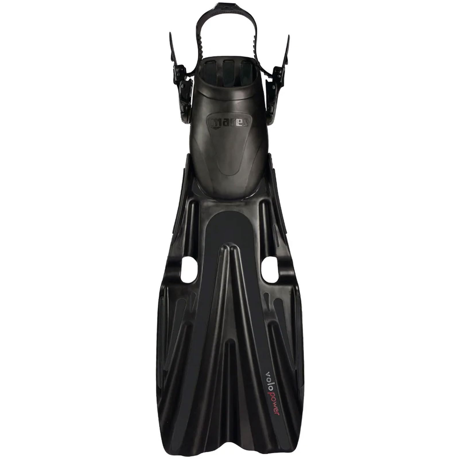 Mares Unisex Adults Volo Power Fins | Easy Lightweight Versatile Open Heel Diving Fins with Adjustable ABS Plus Buckles | Ideal for Scuba & Training, Black, Small