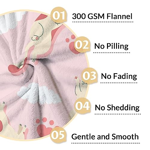 Cat Blanket Gifts - 40"x50" Cute Throw for Kids & Adults - Pink Soft Fuzzy Blankets for Bed, Couch & Living Room