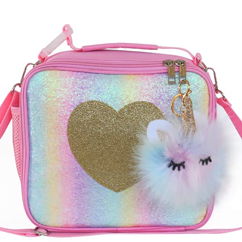 Jojookids Lunch Box Insulated - Easy To Clean And Safe To Use Kids Lunch Bag For Girls Glitter Rainbow Thermal Soft Perfect For Packing Hot Or Cold Snacks For School And Travel #TOP4