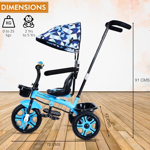 Image of AMARDEEP Baby Tricycle Rhodeo| Bis Approved Baby Tricycle - Safe, Stylish, And Sturdy | Plug And Play Assembly | Supports Up To 30 Kgs | Your Child'S First Adventure On Wheels! (Blue)