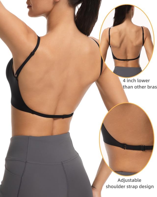 Low Back Push Up Bra Seamless Wirefree Comfort Padded Bralette Backless Convertible Support Bras - Image 4