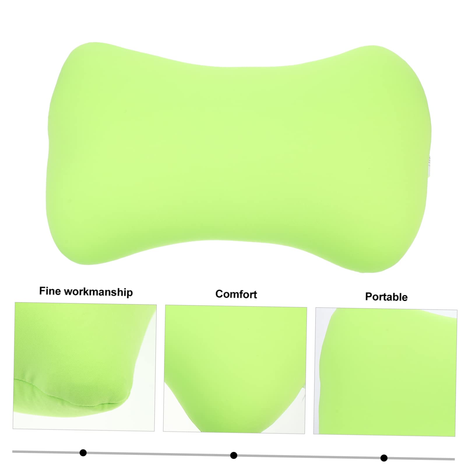 Ciieeo Almohada de Hueso Portátil para Acampar Verde Espuma de Partículas Tamaño Mini Cómoda Almohada Ergonómica para Cuello Accesorio de Camping y Oficina para Descanso al Aire Libre