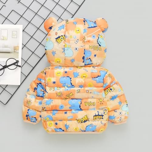 Image of Bold N Elegant Kid's Standard Length Polyester Winter Dinosaur Bomber Jacket Hoodie Puffer Quilted Jacket Coat for Baby Boys and Girls