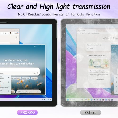 Image of IPROKKO 2Pcs Blue Light Screen Protector for Surface Pro 7 Plus /7 /6 /5 /4 | 12.3-Inch Microsoft Tabler Laptop, Matte Paperfeel PET Film, Anti-Glare & Fingerprint, Eye Protection, HD, Easy Install