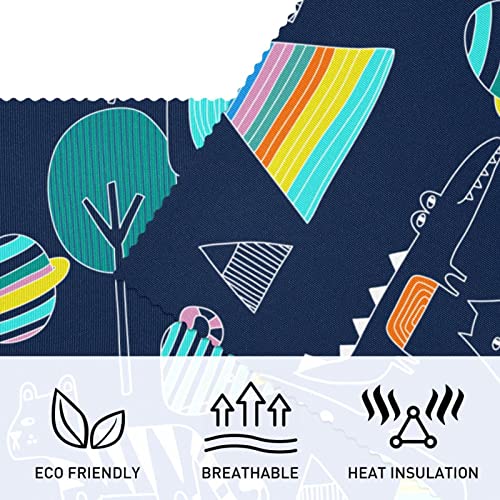 Placemats Set Of 6 Dining Table Place Mats Cloth Placemats Kitchen Table Mats Indoor Outdoor Placemat, Cartoon Animals Abstract Fox Tiger Crocodile #TOP2