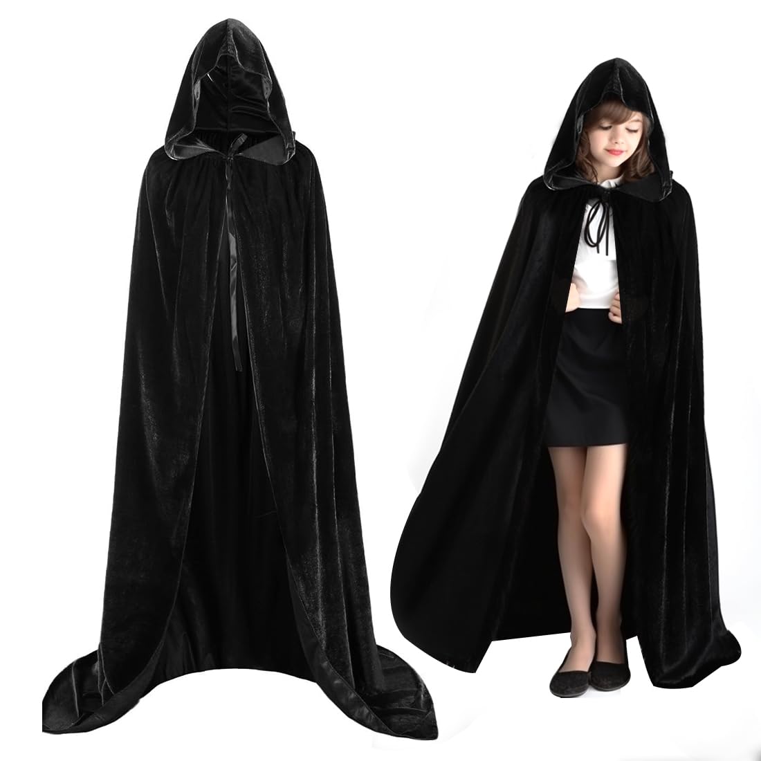 Capa De Vampiro Con Capucha Para Halloween, Modelo TK Gruppe Timo Klingler, Color Negro, Disponible En Tallas Para Niños Y Adultos, Ideal Para Carnaval, Fiestas Y Teatro
