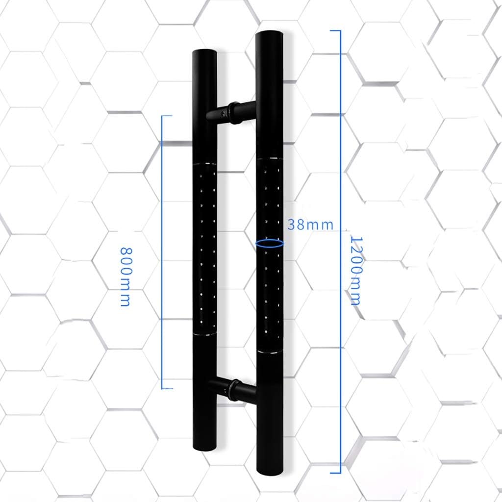 Black Stainless Steel Commercial Office Tempered Glass Door/Sliding Wooden Barn Door Push-Pull Handle, 4 Lengths (Size : 1200×800mm)