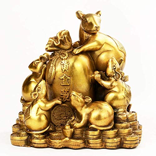 Figurine Feng Shui en laiton pour attirer la richesse et la chance