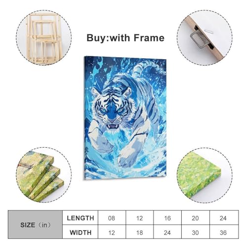 Peintures sur toile tigre pour habiller un mur vide avec une decoration murale moderne - 2