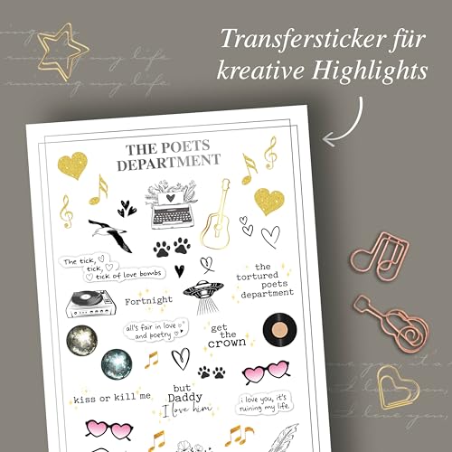 Taylor Swift Schreibset - Poets Department: Deko-Metalldose mit Journal, Stiften, Transferstickern, Büroklammern und mehr