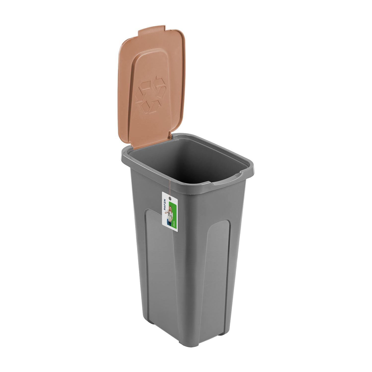 PAFEN Großer Mülleimer SET für Recycling - 4er Abfallbehälter Hohe Recyclingbehälter - 2x 30l und 2x 50l - Abfalltonne Mistkübel Mülltonne | Grau